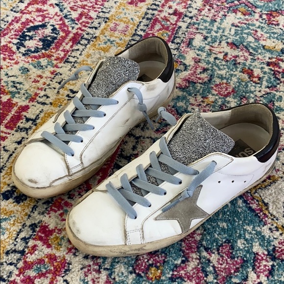 Leather Golden Goose Superstars w/ glitter tongue - Picture 2 of 15